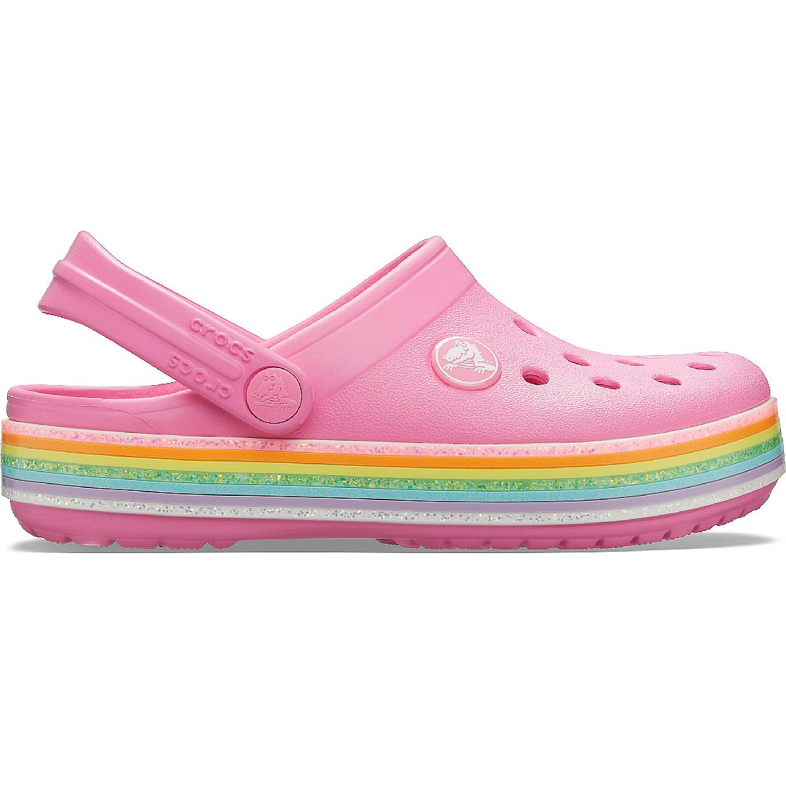Crocs Crocband Rainbow Glitter Clog K Kinder Junior Clog Relaxed Fit 206151-669 pink