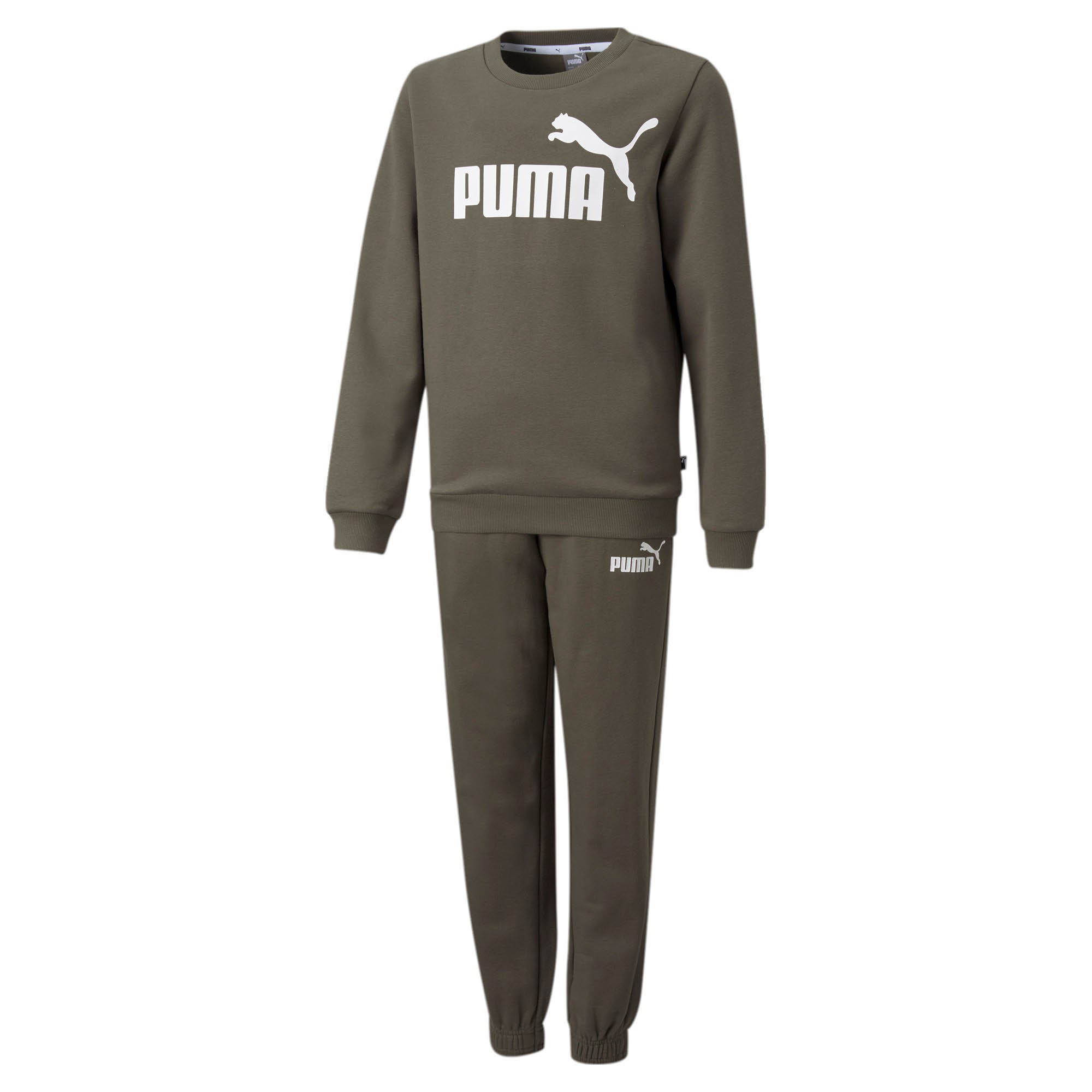Puma ESS LOGO Sweat Suit FL B Kinder Unisex Jogginganzug 582119 grün