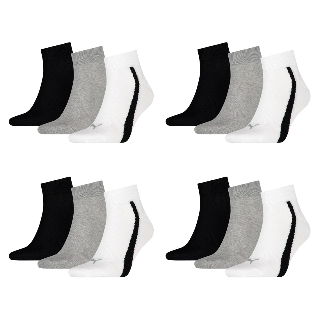 12 Paar Puma Lifestyle Quarter Socken Gr. 35 - 46 Unisex Sneaker Füßlinge