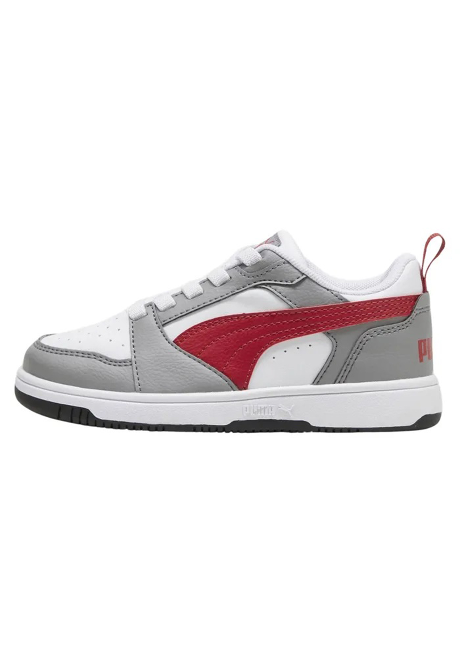 Puma Rebound V6 Lo AC PS Unisex Kinder Sneaker 396742 09 weiß/grau/rot 