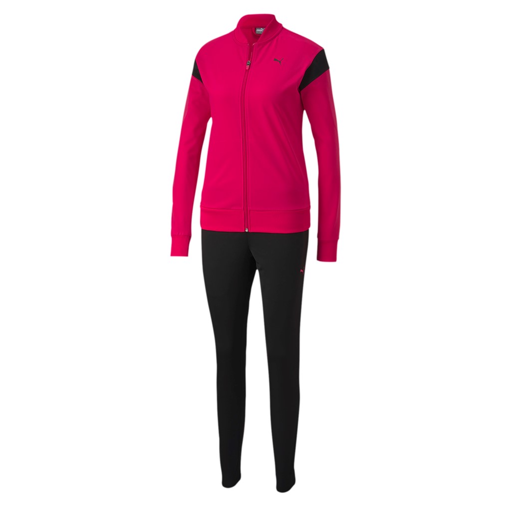 Puma Damen Classic Tricot Suit op Trainingsanzug Sportanzug 582565 Pink / Schwarz