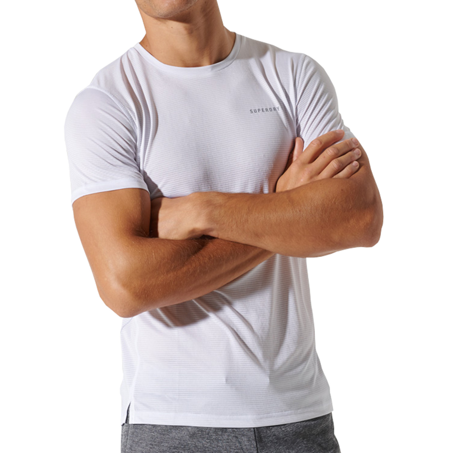Superdry Herren Training Active Tee T-Shirt Short Sleeve Shirt MS310195A Weiß