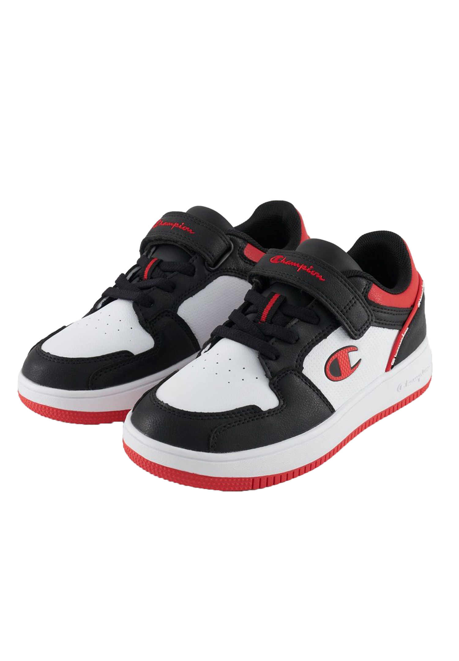 Champion REBOUND 2.0LOW Kinder Sneaker Unisex S32414-CHA-KK003 weiss/schwarz /rot | Sneaker high