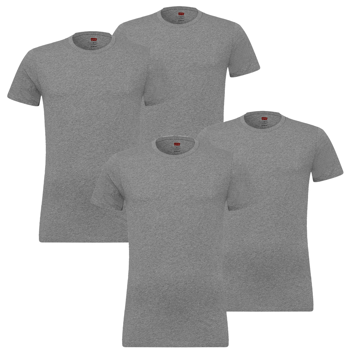 4er Pack Levis Solid Crew T-Shirt Men Herren Unterhemd Rundhals Stretch Cotton