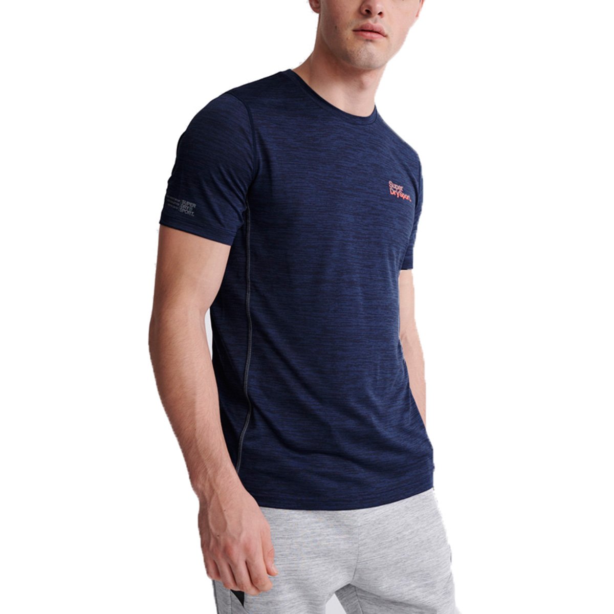 Superdry Herren Training Tee Sport Shirt T-Shirt MS300071A blau