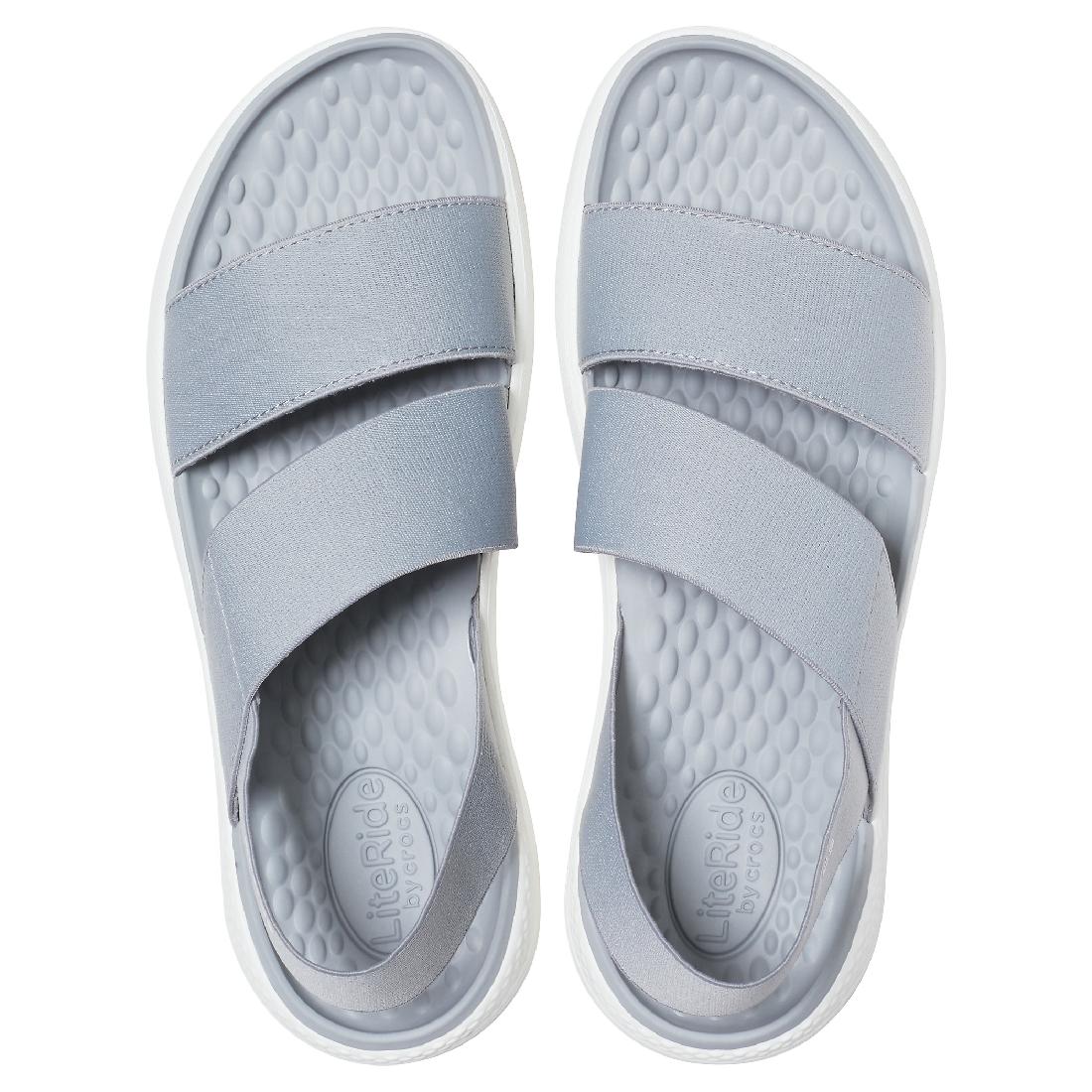 Crocs LiteRide Stretch Sandal W Damen Sandale Freizeitschuh 206081 Grau