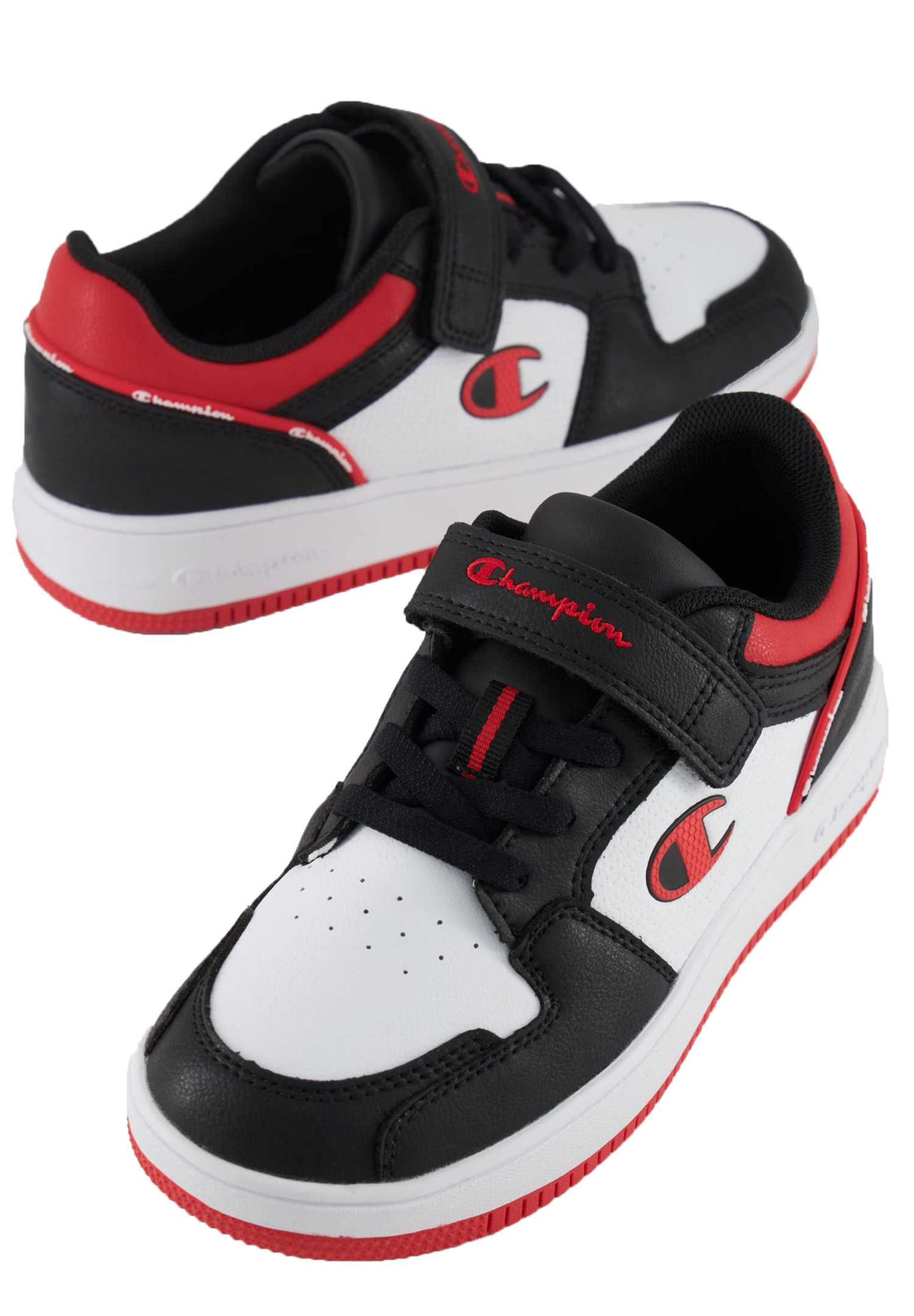 Champion REBOUND 2.0LOW Kinder Sneaker Unisex S32414-CHA-KK003 weiss/schwarz /rot