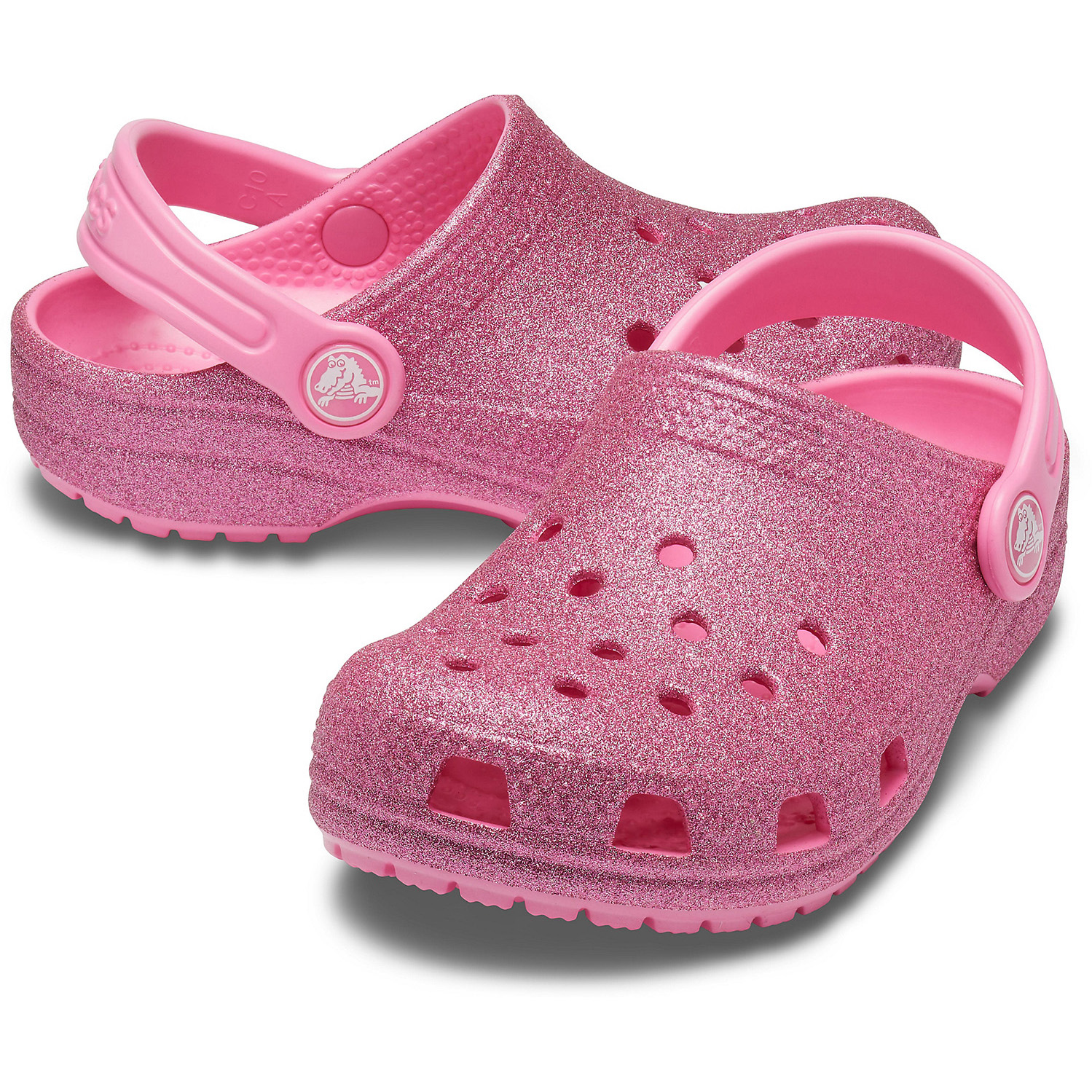 Crocs Classic Glitter Clog K Kinder Clog Roomy Fit 205441-159 pink glitzer