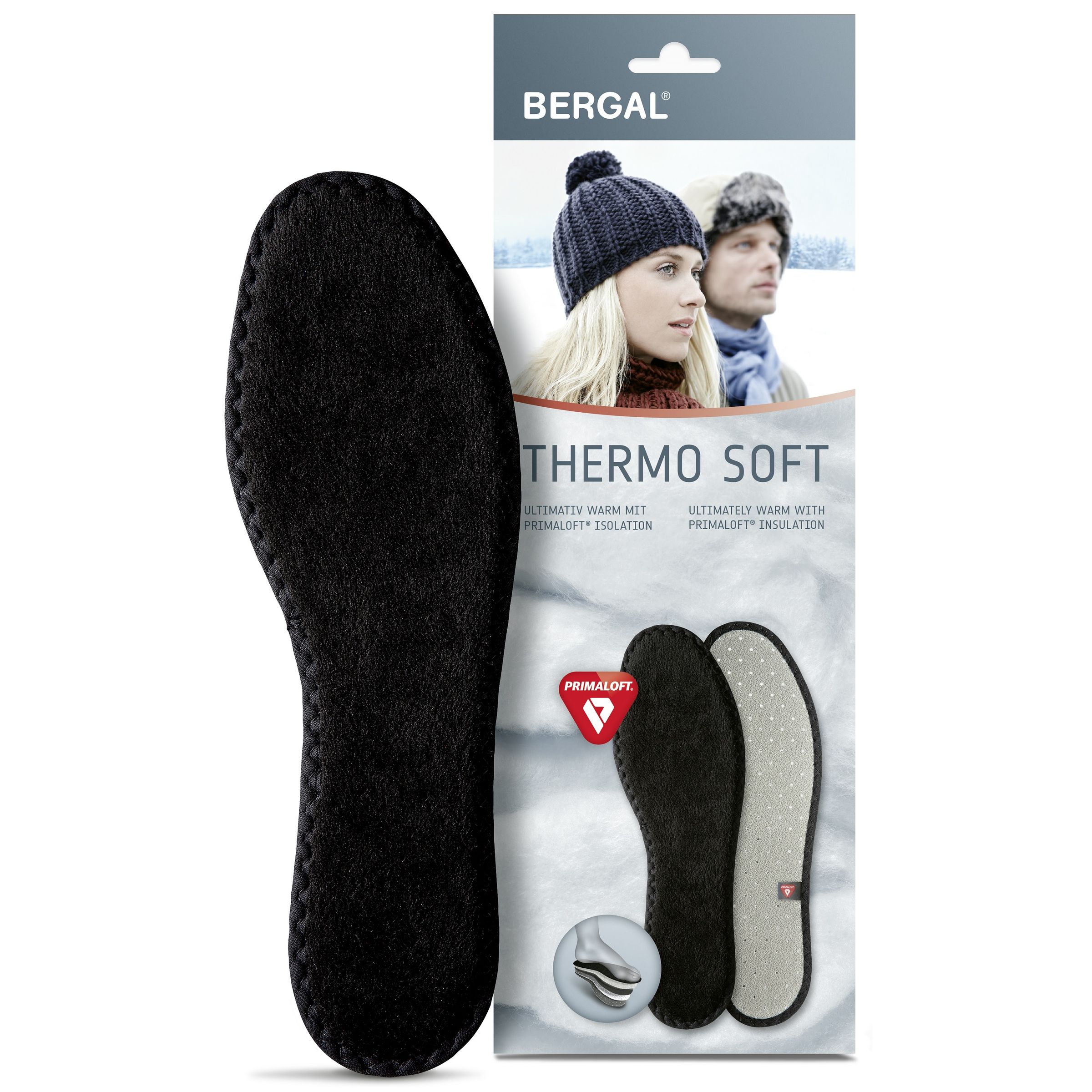 Bergal 2 Paar Thermo Soft wärmende Winter Schuh-Einlage, Einlegesohle mit High-Tech-Funktionsfaser PrimaLoft 