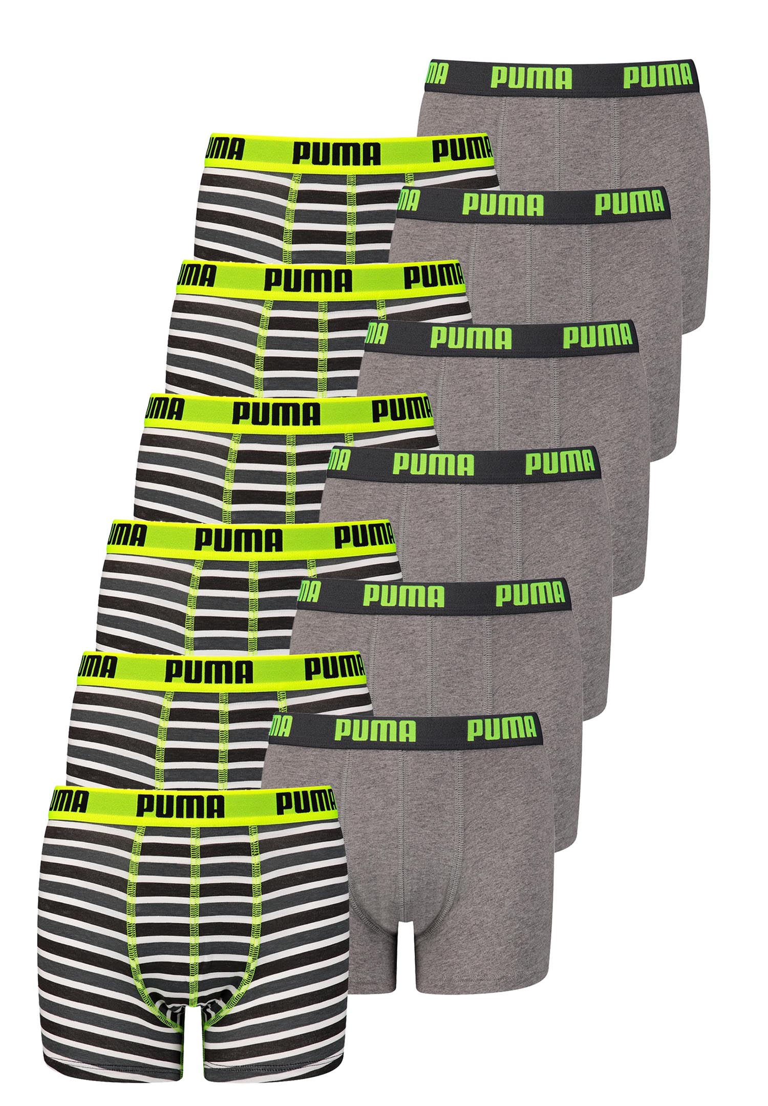 12 er Pack Puma Basic Boxer Printed Stripes Boxershorts Jungen Kinder Unterhose