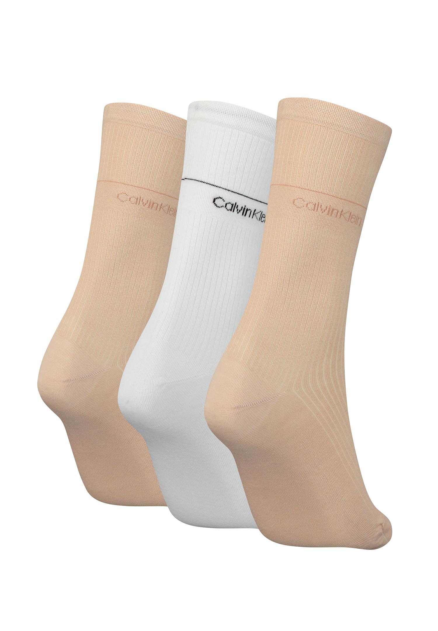 3 Paar Calvin Klein Combed Cotton Crew Socken Damen Geschenkbox Gr. 37-41 ONE SIZE