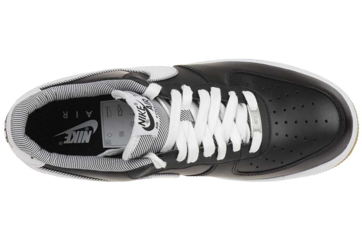 Nike AIR Force 1 Leder Sneaker Lifestyle Schuhe schwarz Men 488298 046