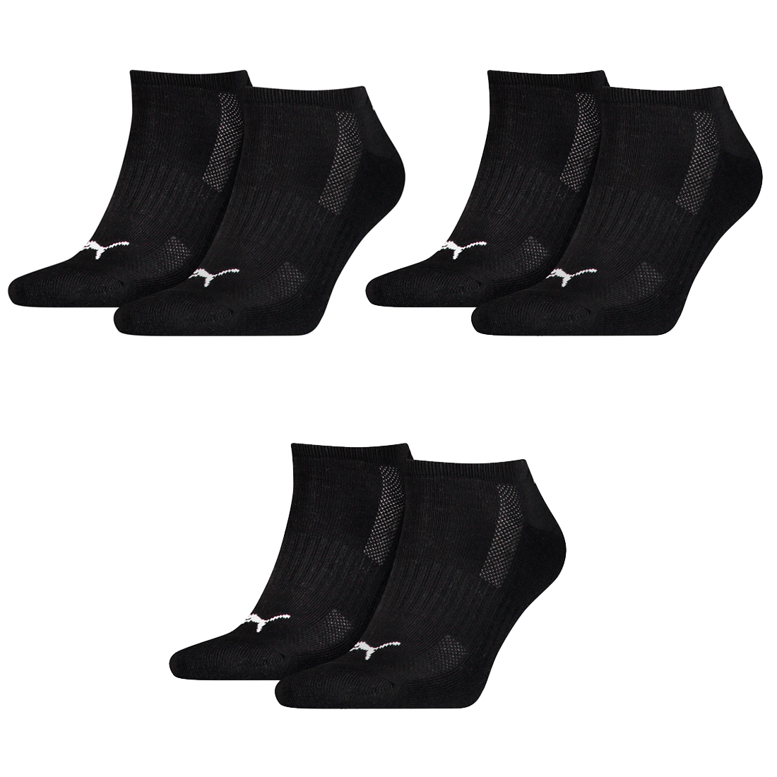6 Paar Puma Sneaker Socken mit Frottee-Sohle Gr. 35 - 46 Unisex Cushioned Kurzsocken
