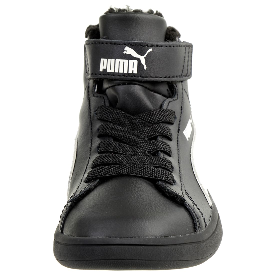 Puma Smash v2 Mid L Fur V PS Winterstiefel Boots Kinder Sneaker warm gefüttert Schwarz