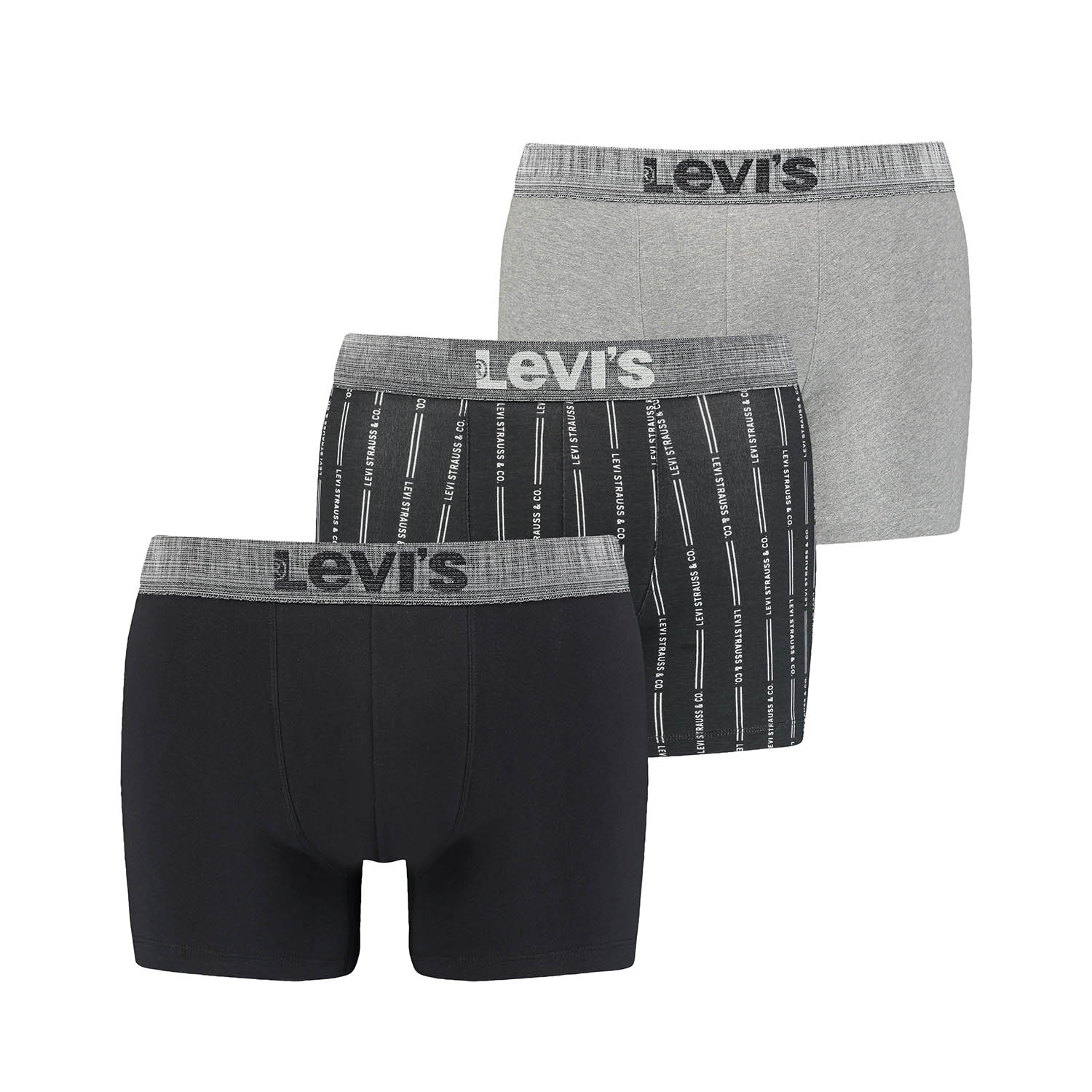 3 er Pack Levis Boxer Brief Herren Boxershorts Unterhose Pant Unterwäsche Geschenkbox Stripes