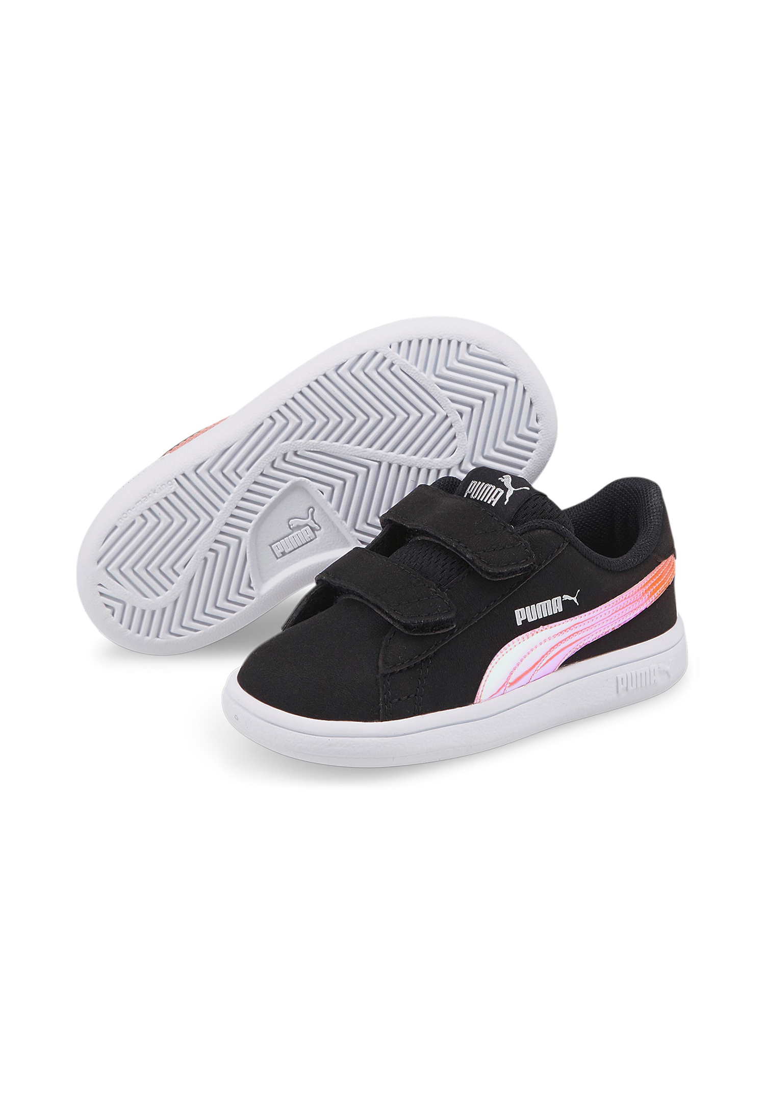 PUMA Smash v2 HOLO V INF Kids Sneaker Schuhe schwarz 385576 02