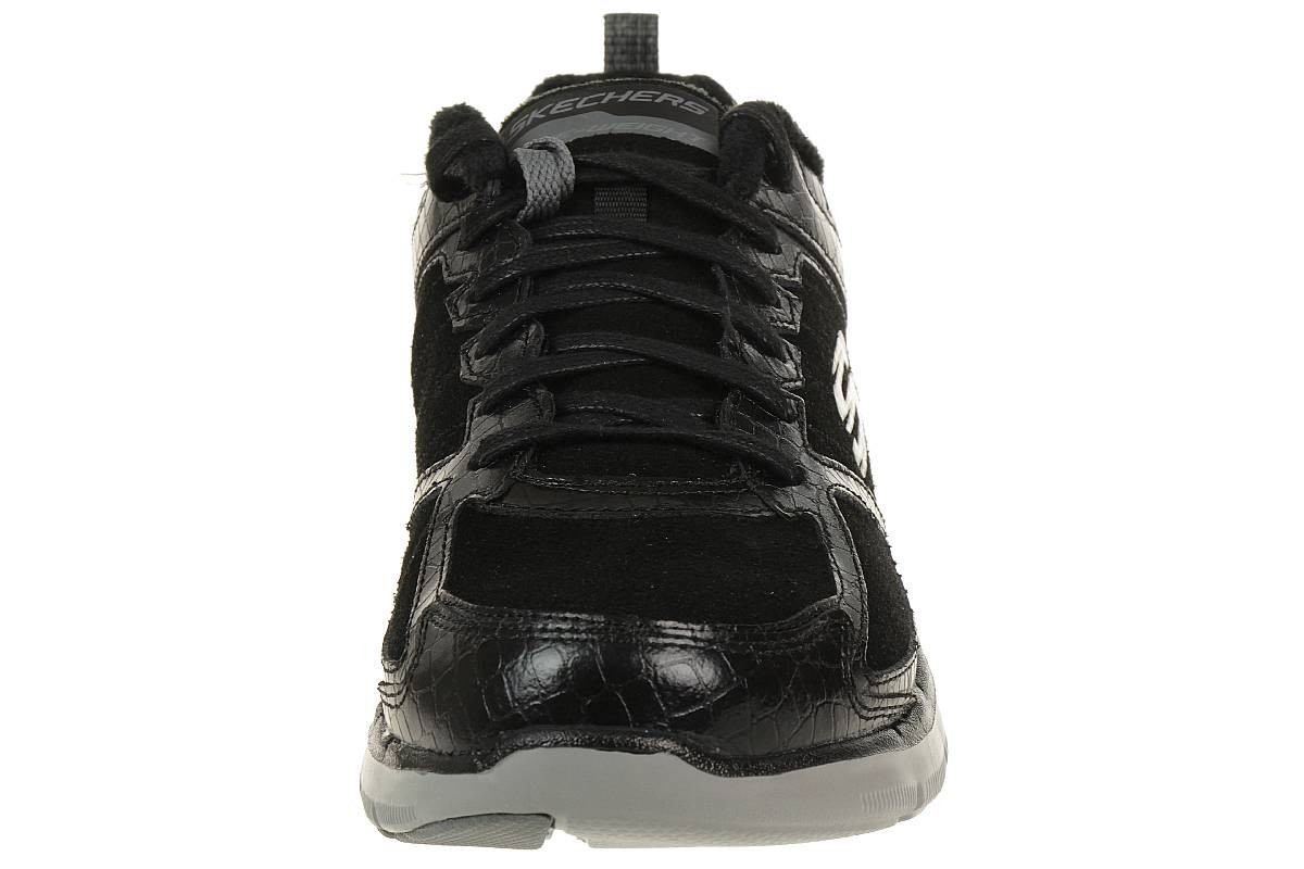 Skechers Flex Appeal 2.0 Soft Damen Sneaker Fitnessschuhe schwarz