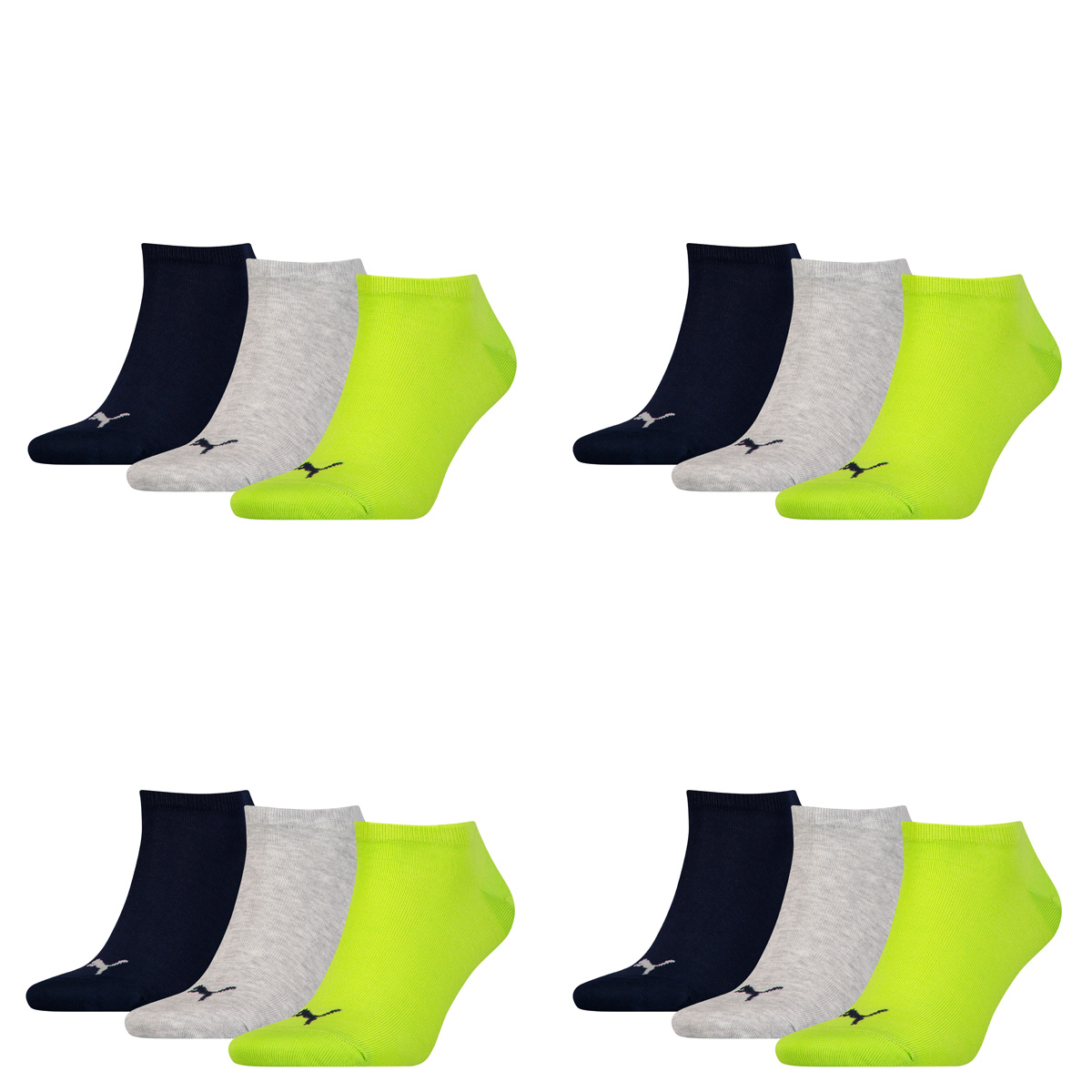 12 Paar Puma Sneaker Invisible Socken Gr. 35 - 49 Unisex für Damen Herren Füßlinge