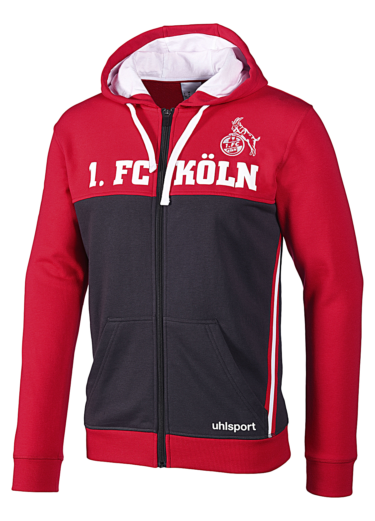 Uhlsport 1.FC Köln Sportswear Jacke Herren Sweatjacke Trainingsjacke Full Zip anthrazit/rot