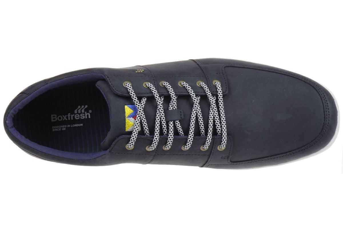 Boxfresh Spencer Har LEA Leder Herren Sneaker Schuhe E13905 blau