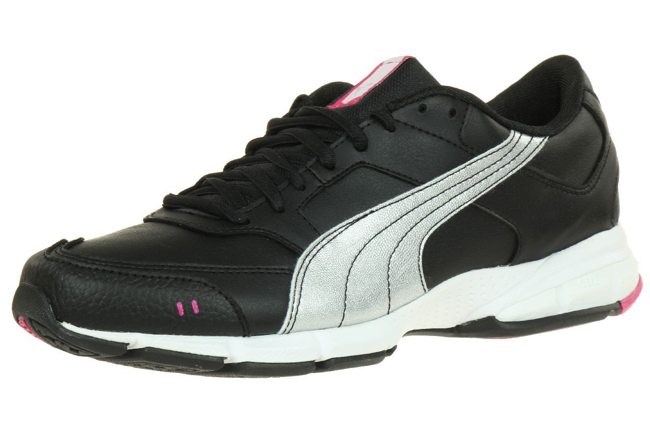 Puma Runner Leather Sneaker Damen Schuhe schwarz 186584 04