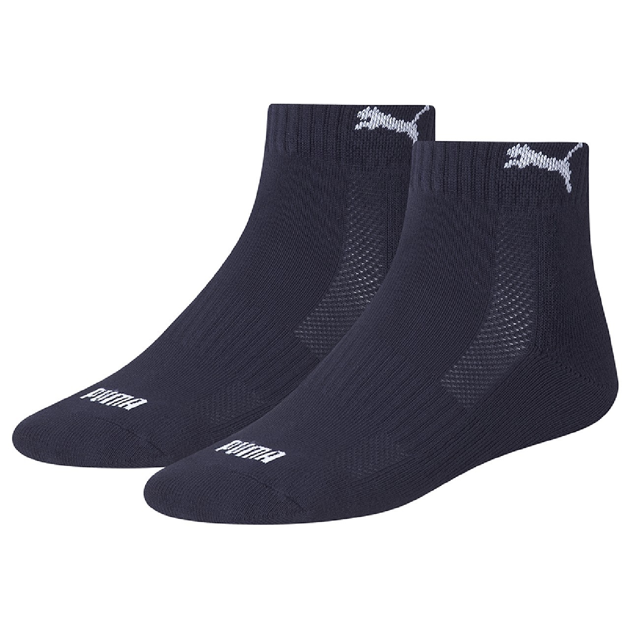 2 Paar Puma Quarter Socken mit Frottee-Sohle Gr. 35 - 46 Unisex 1/2 cush Füßlinge
