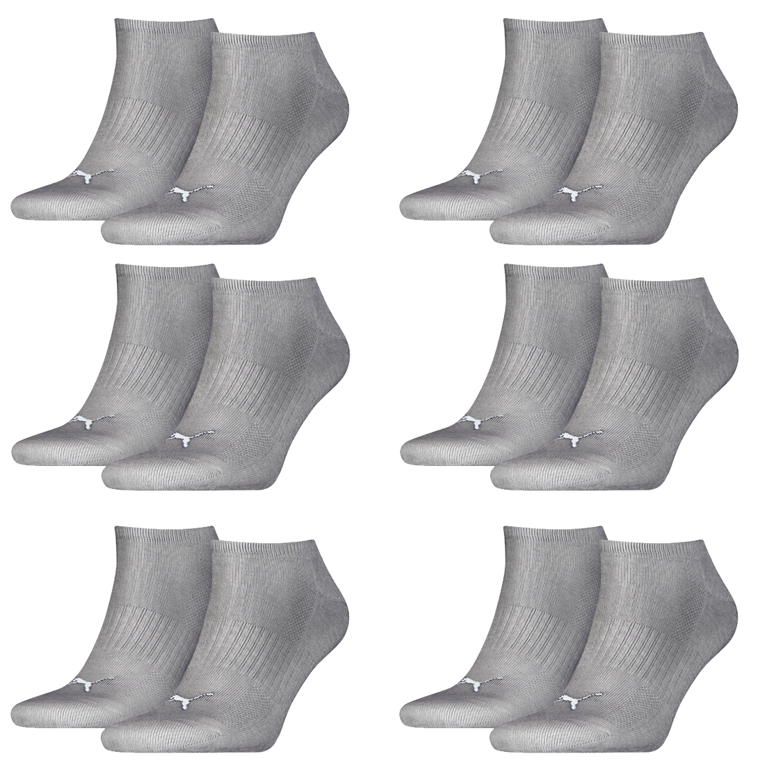 12 Paar Puma Sneaker Socken mit Frottee-Sohle Gr. 35 - 46 Unisex Cushioned Kurzsocken