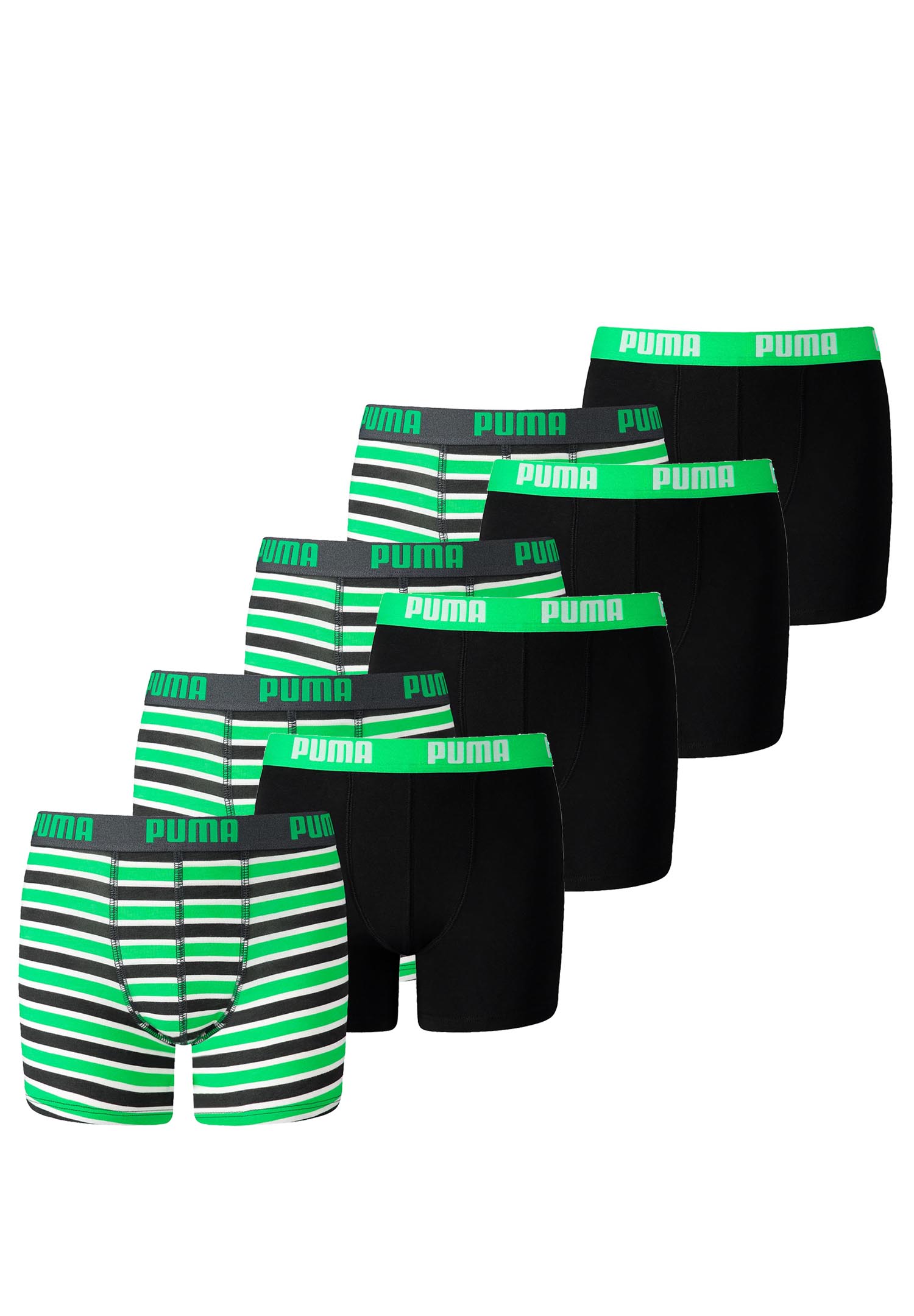 8er Pack Puma Basic Boxer Printed Stripes Boxershorts Jungen Kinder Unterhose