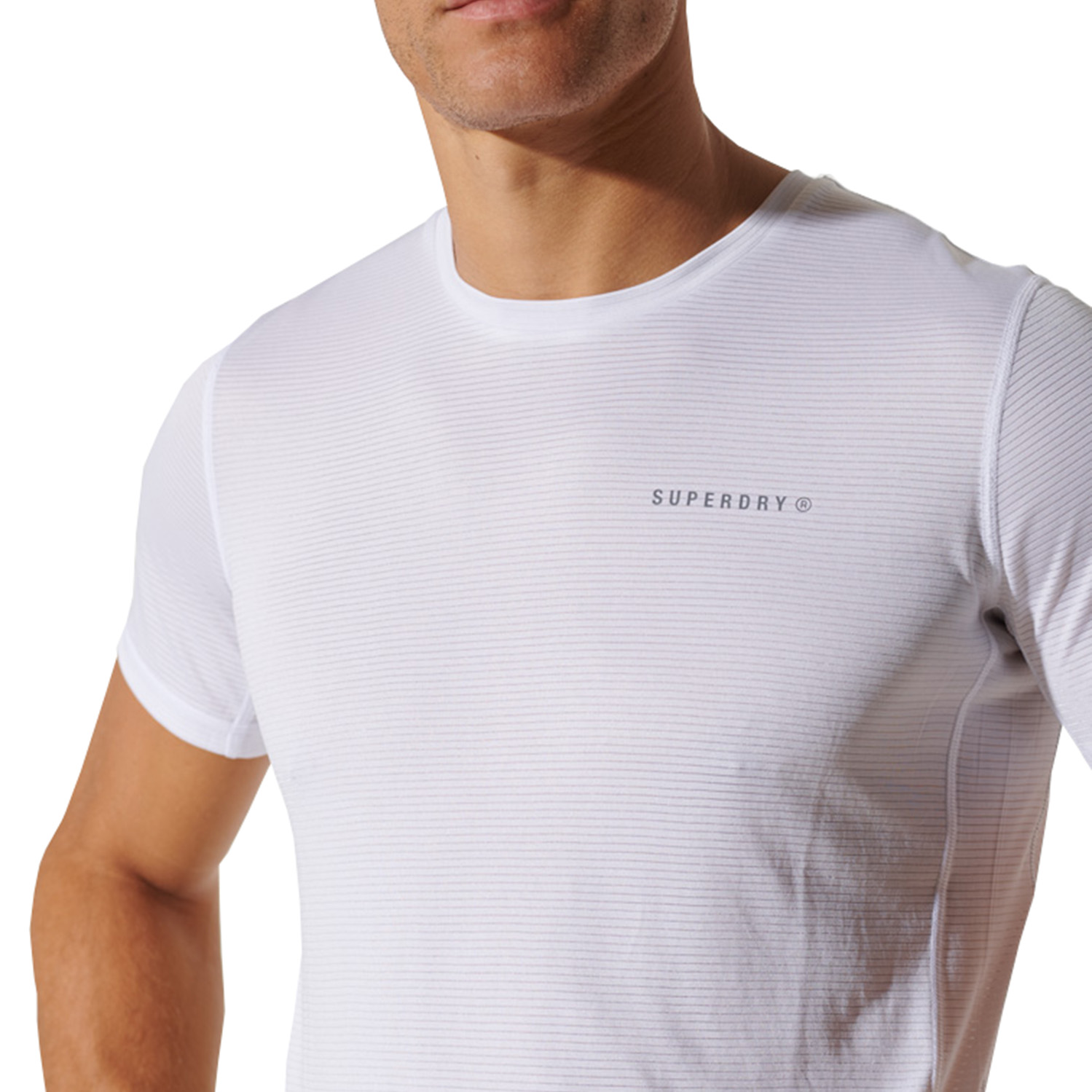 Superdry Herren Training Active Tee T-Shirt Short Sleeve Shirt MS310195A Weiß