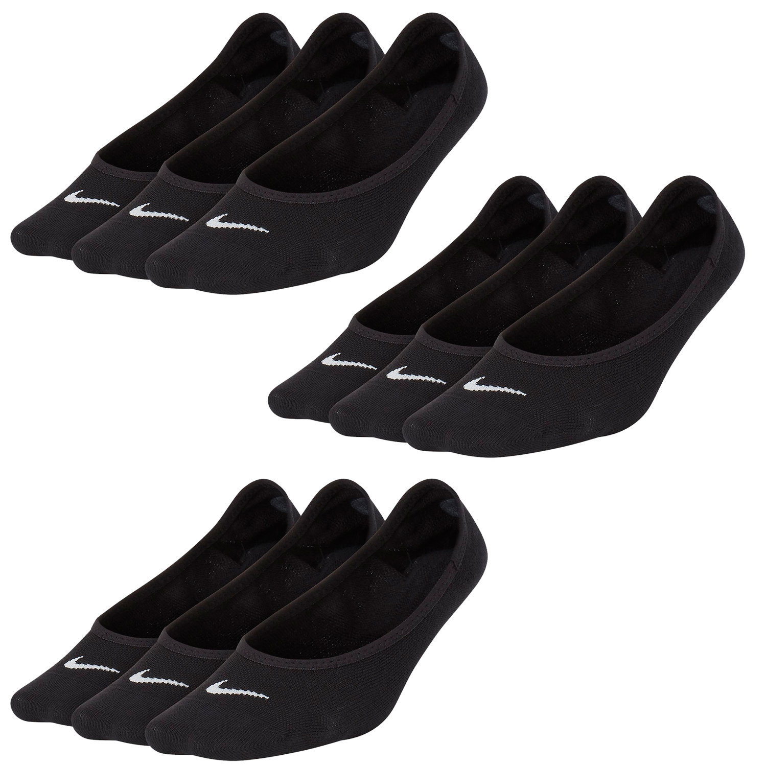 3 Paar Nike Sneaker Socken No Show Füßlinge schwarz / weiß / Mehrfarbig  SX7678