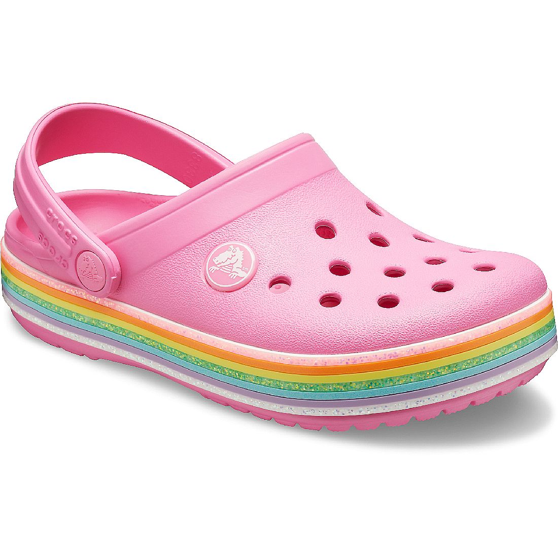 Crocs Crocband Rainbow Glitter Clog K Kinder Junior Clog Relaxed Fit 206151-669 pink