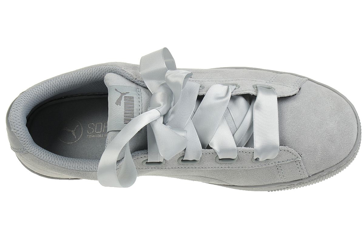 Puma Vikky Platform Ribbon S leather Sneaker Damen Schuhe 366418 02 grau