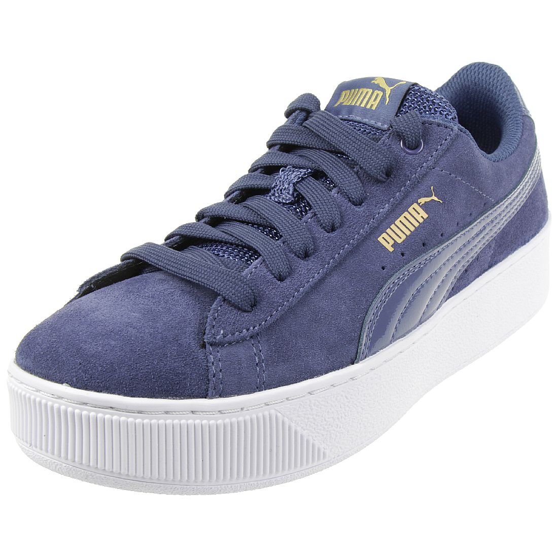 Puma Vikky Platform leather Sneaker Damen Schuhe 363287 13  blau