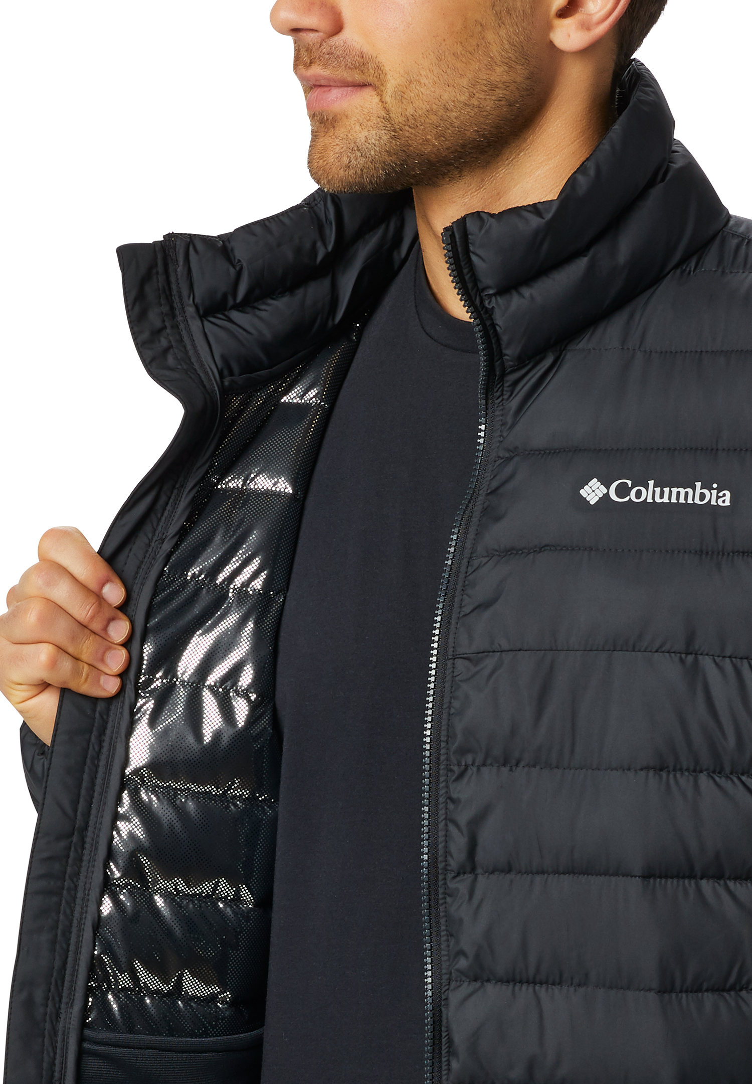 Columbia M Powder Lite Jacket Winterjacke Daunenjacke gefüttert schwarz 1698001 012