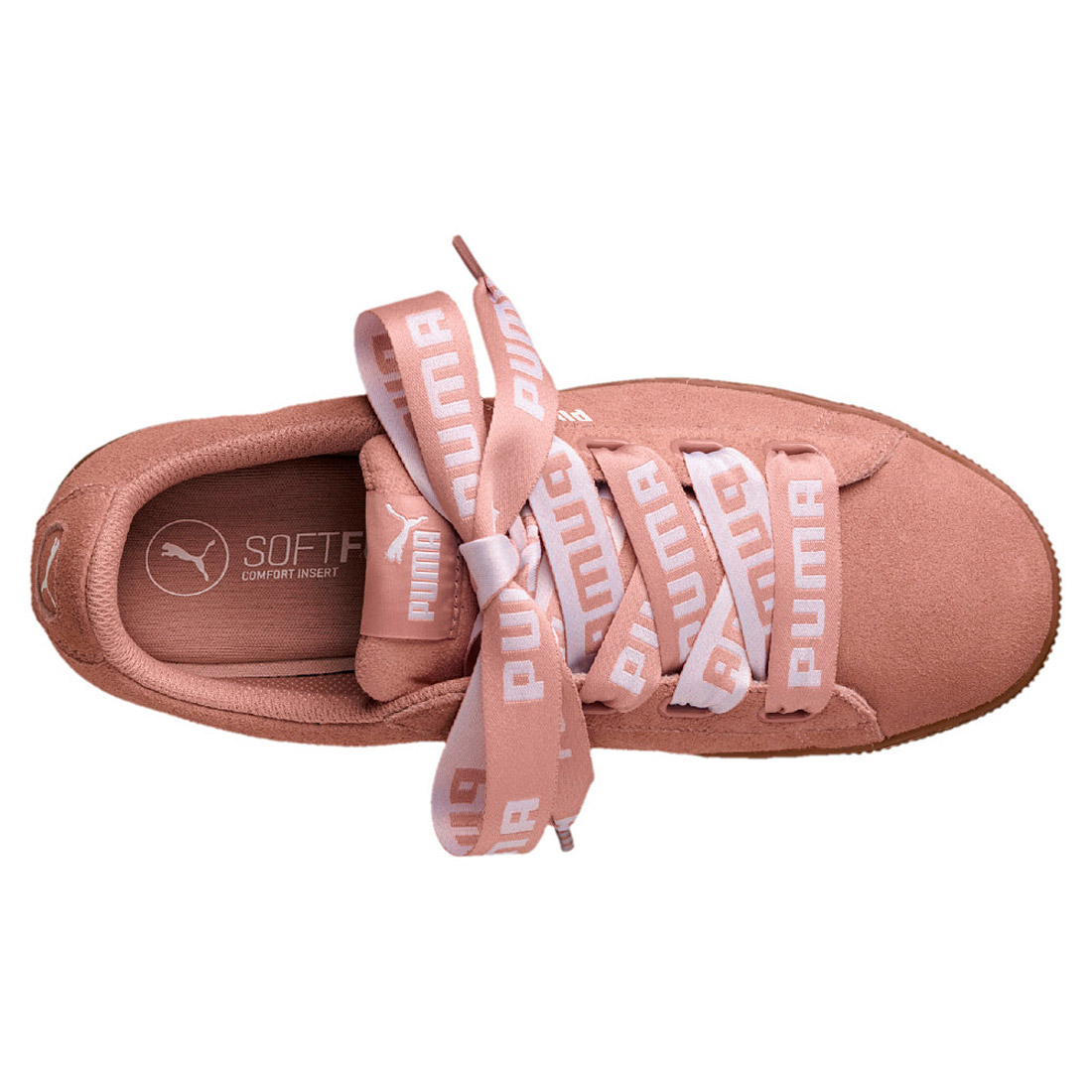 Puma Vikky Platform Ribbon Bold Leather Sneaker Damen Schuhe 365314 02 rosa