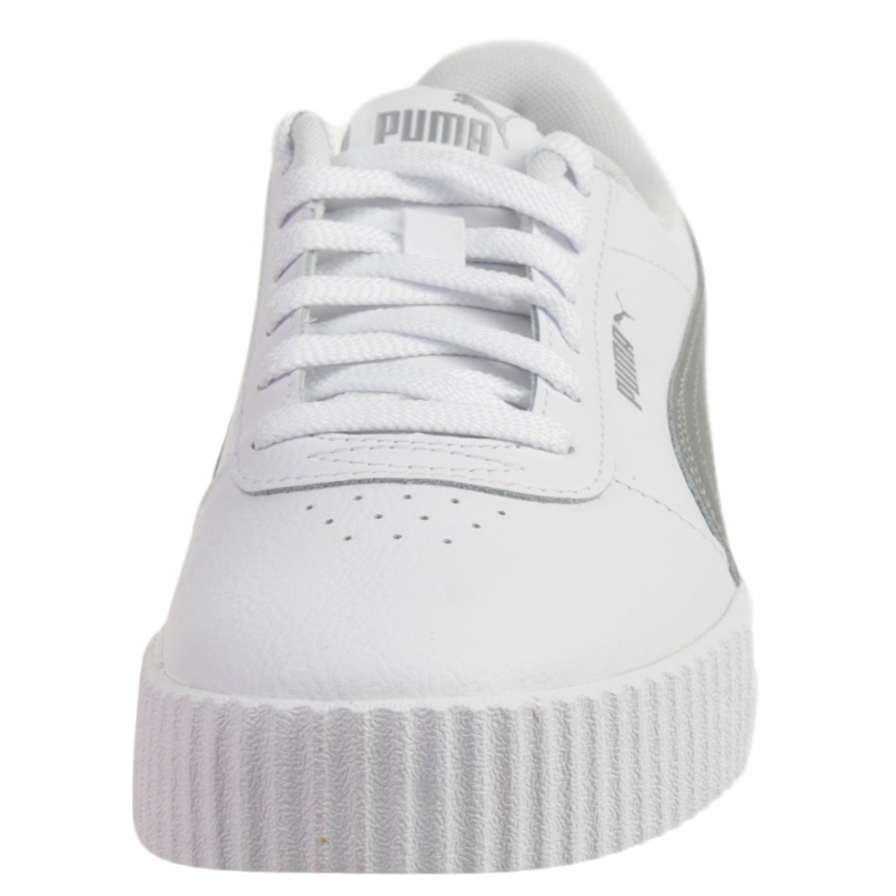 Puma Carina L Damen Sneaker Leder Schuhe Weiß / Silber 370325 18