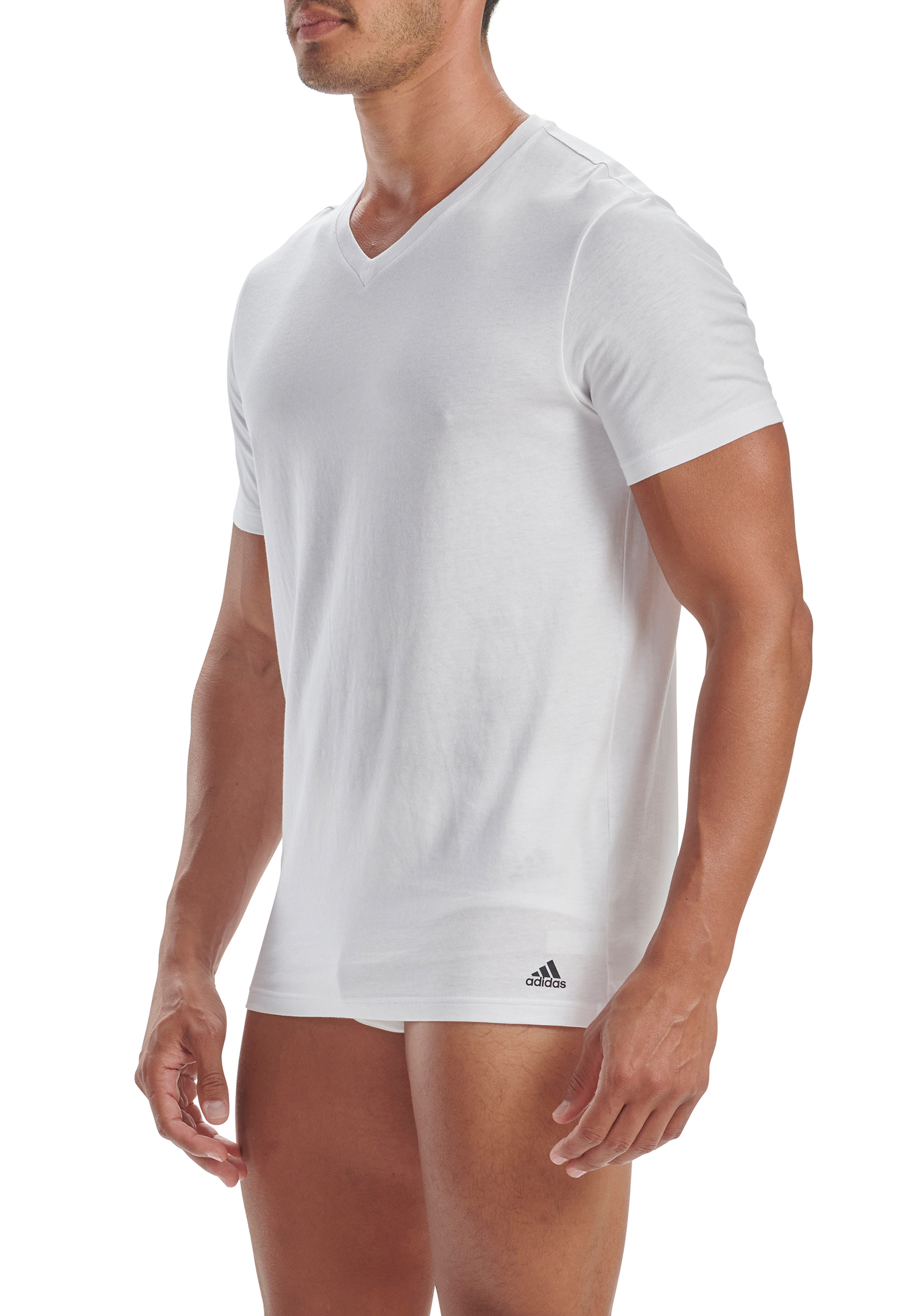 3 er Pack adidas V-Neck T-Shirt Herren Unterhemd V-Ausschnitt Baumwolle langlebig