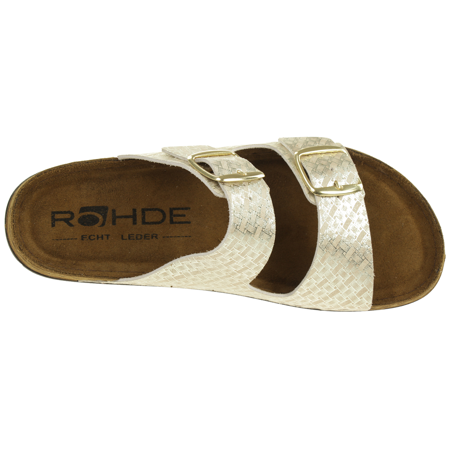 Rohde Alba Softino Pantolette Damen Hausschuhe Sandale  5862 29 Gold