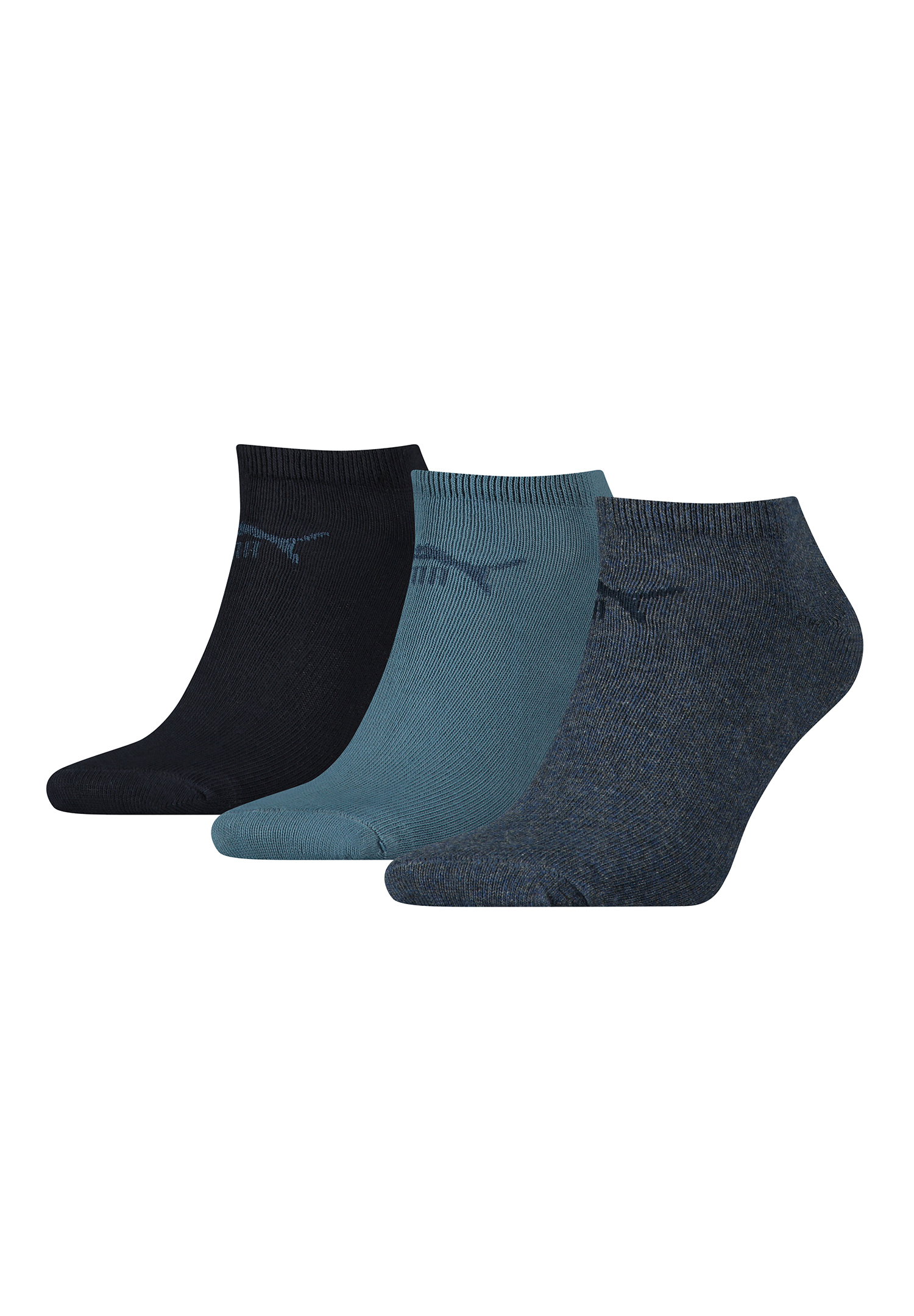 Puma Unisex Sneaker Socken im Retro Design knöchelhoch für Damen Herren 3er Pack
