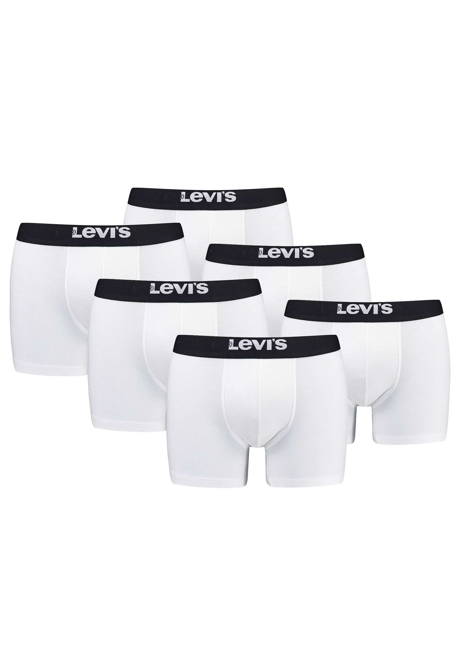 Levi's Solid Herren Boxershorts Unterwäsche aus Bio-Baumwolle im 6er Pack
