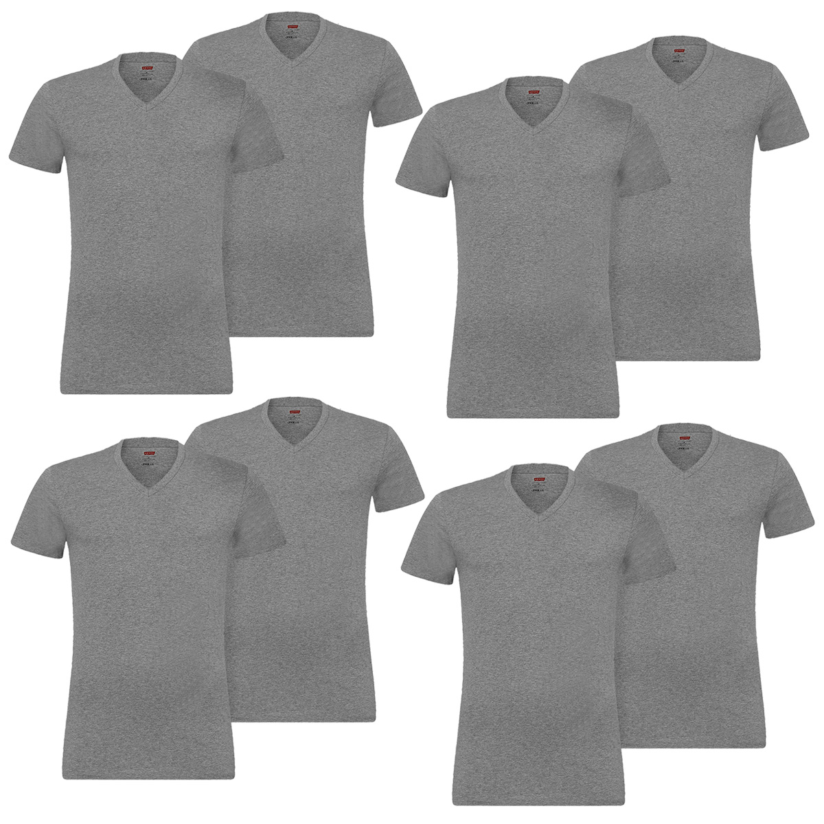 8 er Pack Levis V-Neck T-Shirt Men Herren Unterhemd V-Ausschnitt