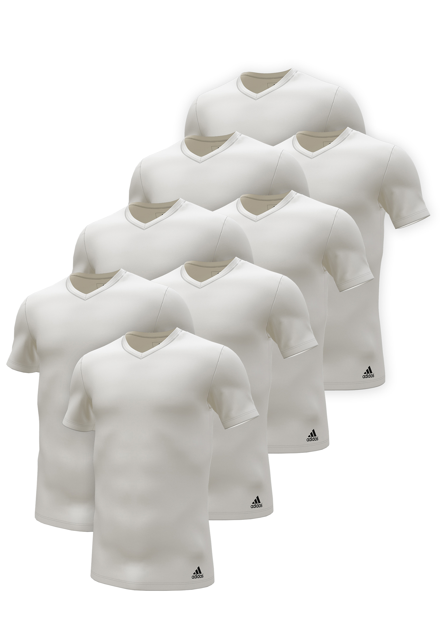 adidas V-Neck T-Shirt Men Herren Unterhemd V-Ausschnitt langlebig 8 er Pack