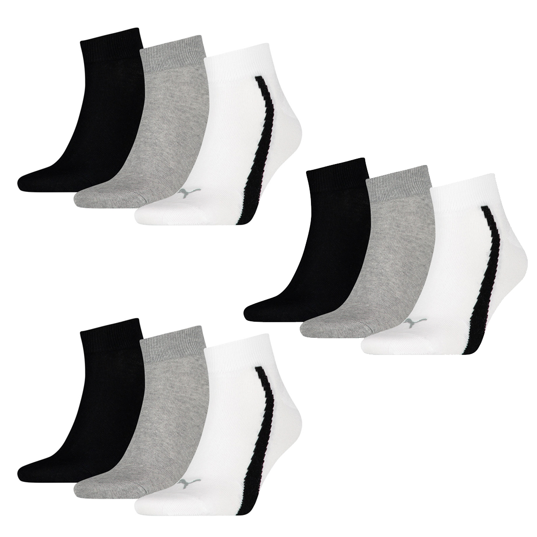 9 Paar Puma Lifestyle Quarter Socken Gr. 35 - 46 Unisex Sneaker Füßlinge