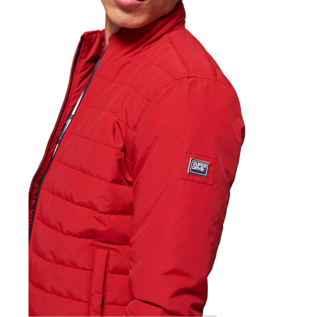 Superdry Herren International Quilted Jacket Jacke Rot