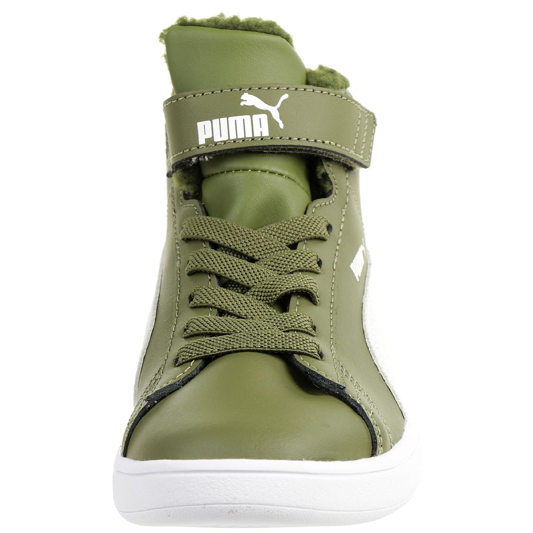 Puma Smash v2 Mid L Fur V PS Winterstiefel Boots Kinder Sneaker warm gefüttert Olive