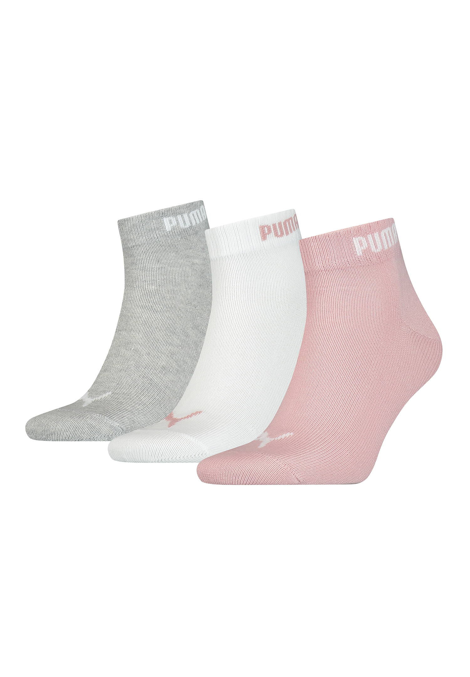 Puma Unisex Quarter Socken Sneaker im Retro Design knöchelhoch für Damen Herren 3er Pack