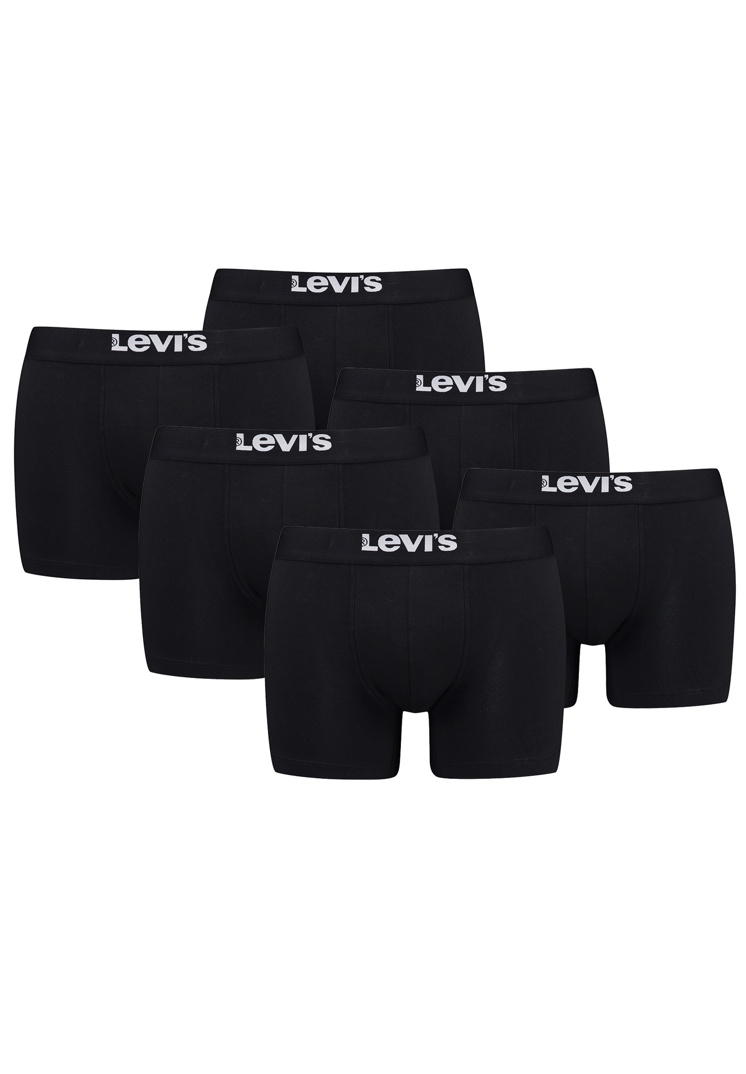 Levi's Solid Herren Boxershorts Unterwäsche aus Bio-Baumwolle im 6er Pack
