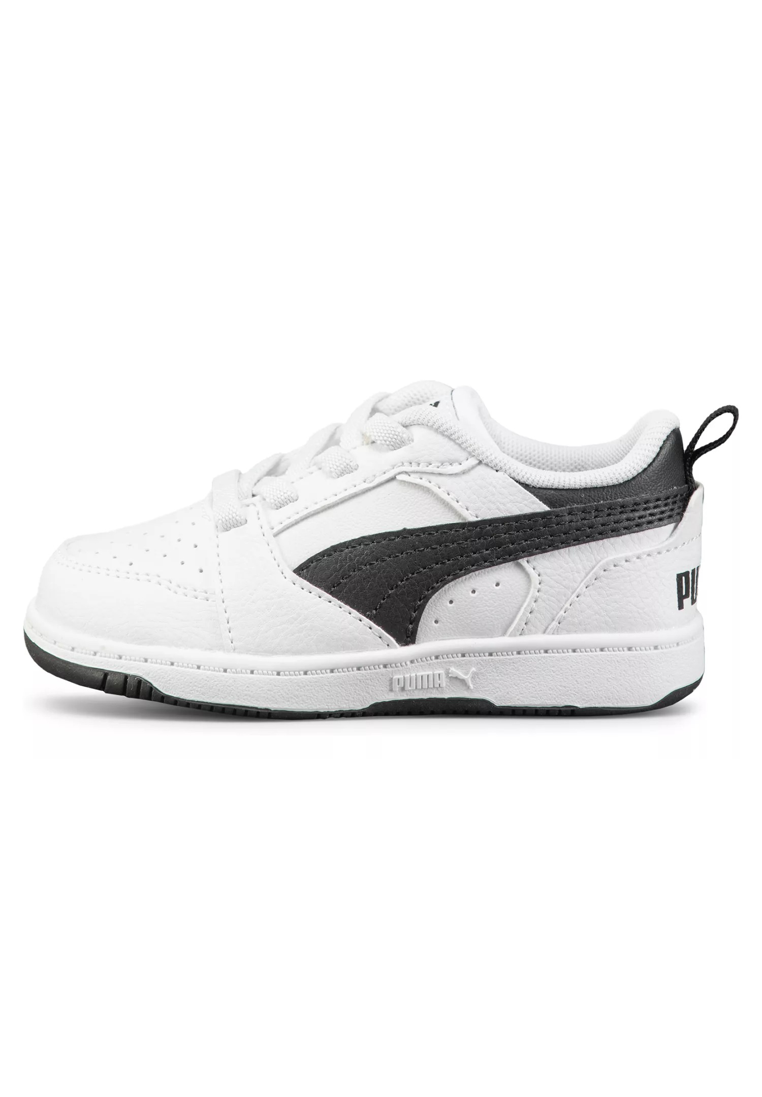 Puma Rebound V6 Lo AC PS Unisex Kinder Sneaker 396742 02 weiß/schwarz 