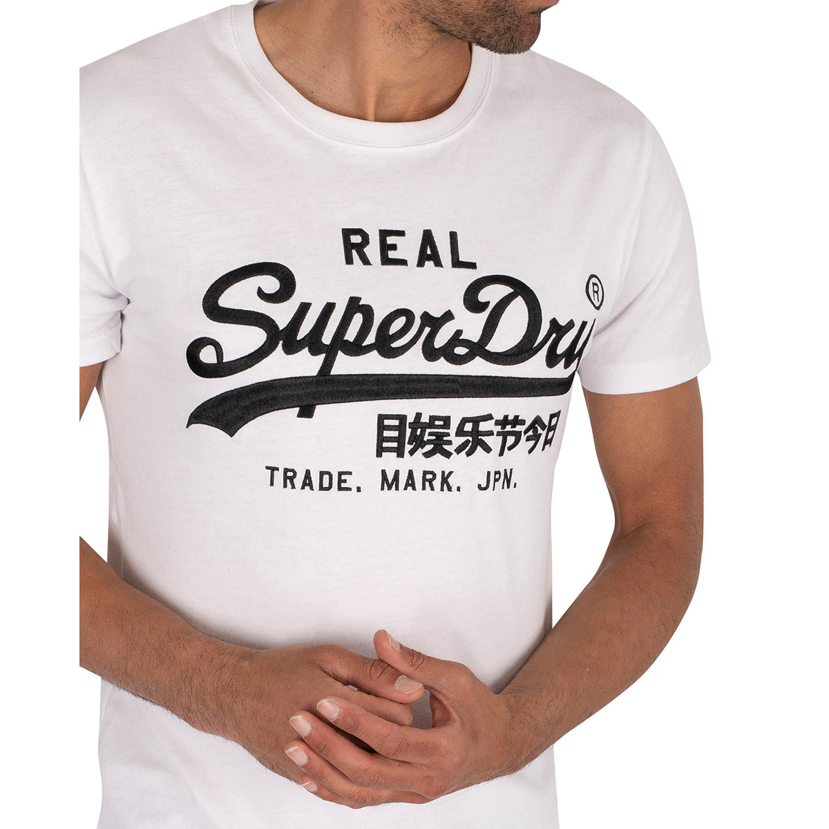 Superdry Herren VL Mono EMB Tee T-Shirt Short Sleeve Shirt Hemd M1010303A-01C Weiß