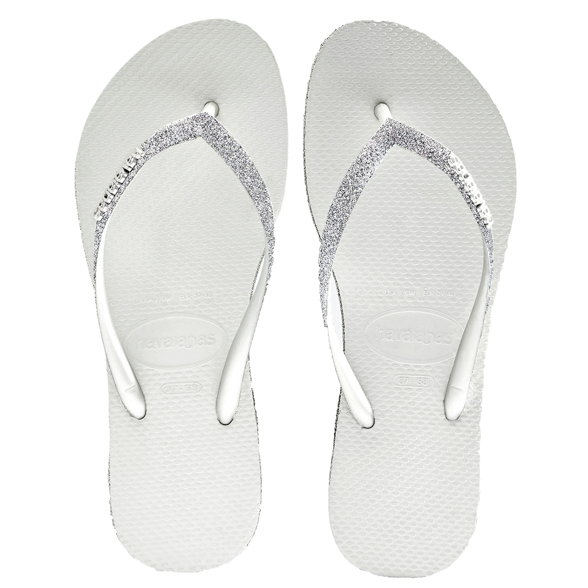 Havaianas H. Slim Sparkle Damen Sandale Zehentrenner Badelatsche 4144734 Weiß